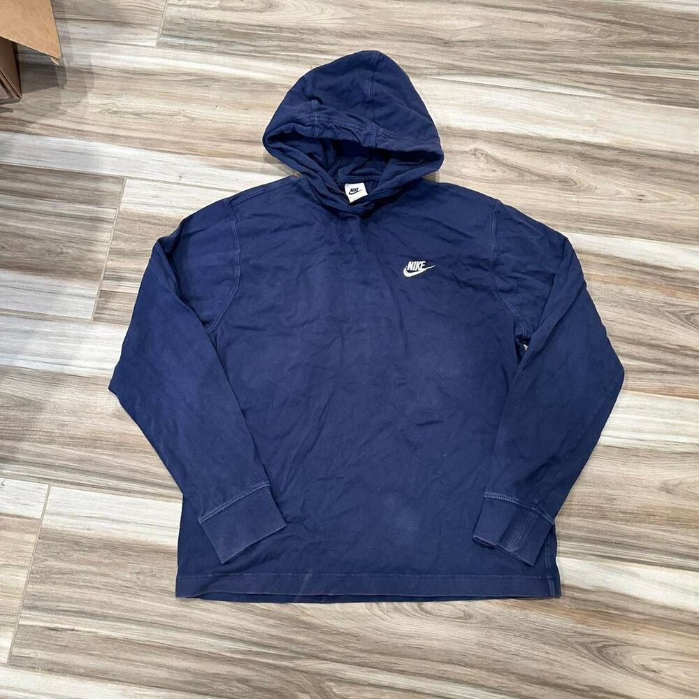 Nike Men's Navy and Blue Hoodie